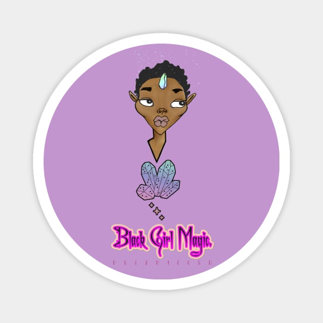 Black Girl Magic (Dreamicorn Edition) Magnet by BlissingsOnBlessings